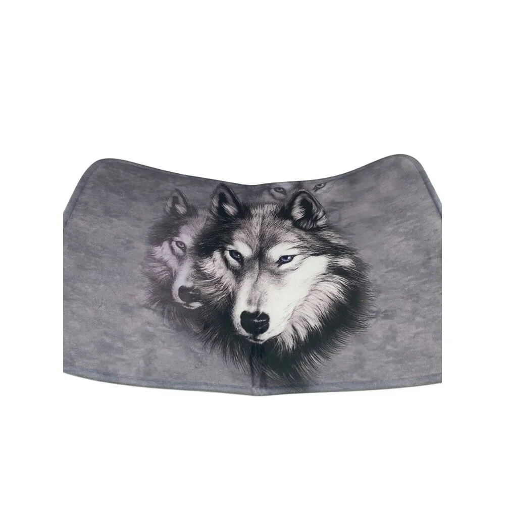 Wolf‎ Love Design Bathroom Doormat Anti Slip Backing 100% Polyester Grey